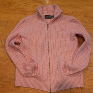 Ralph Lauren Pink Cable Knit Cardigan